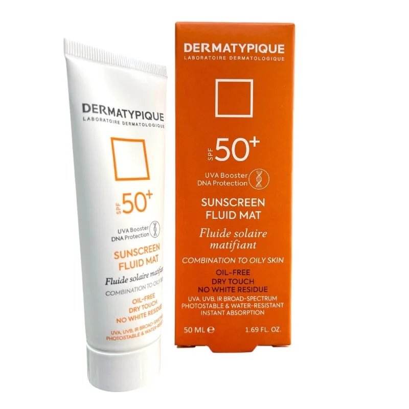 ضد آفتاب بی‌رنگ پوست چرب درماتیپیک SPF50+