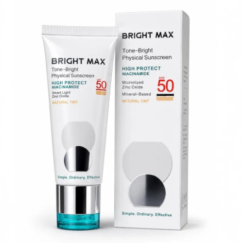 کرم ضد آفتاب فیزیکال رنگی برایت مکس SPF50 حجم 40 میل